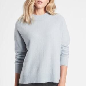 Athleta Hawthorn Merino Wool Blend Crewneck Sweater in Snowfall Blue Size XS